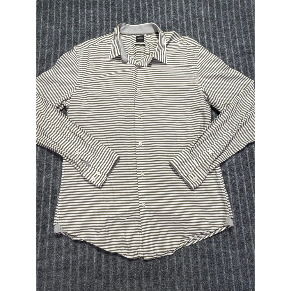 Hugo Boss Ronni Slim Fit Men's Shirt Large Cotton Long Sleeve Preppy Workwear